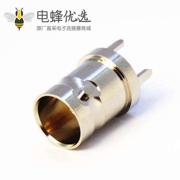 高清BNC插板接PCB板直式母头穿墙式连接器