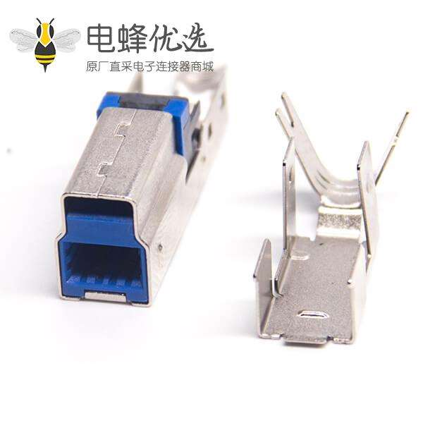 USB3.0B带铁壳短体9p打印设备接头