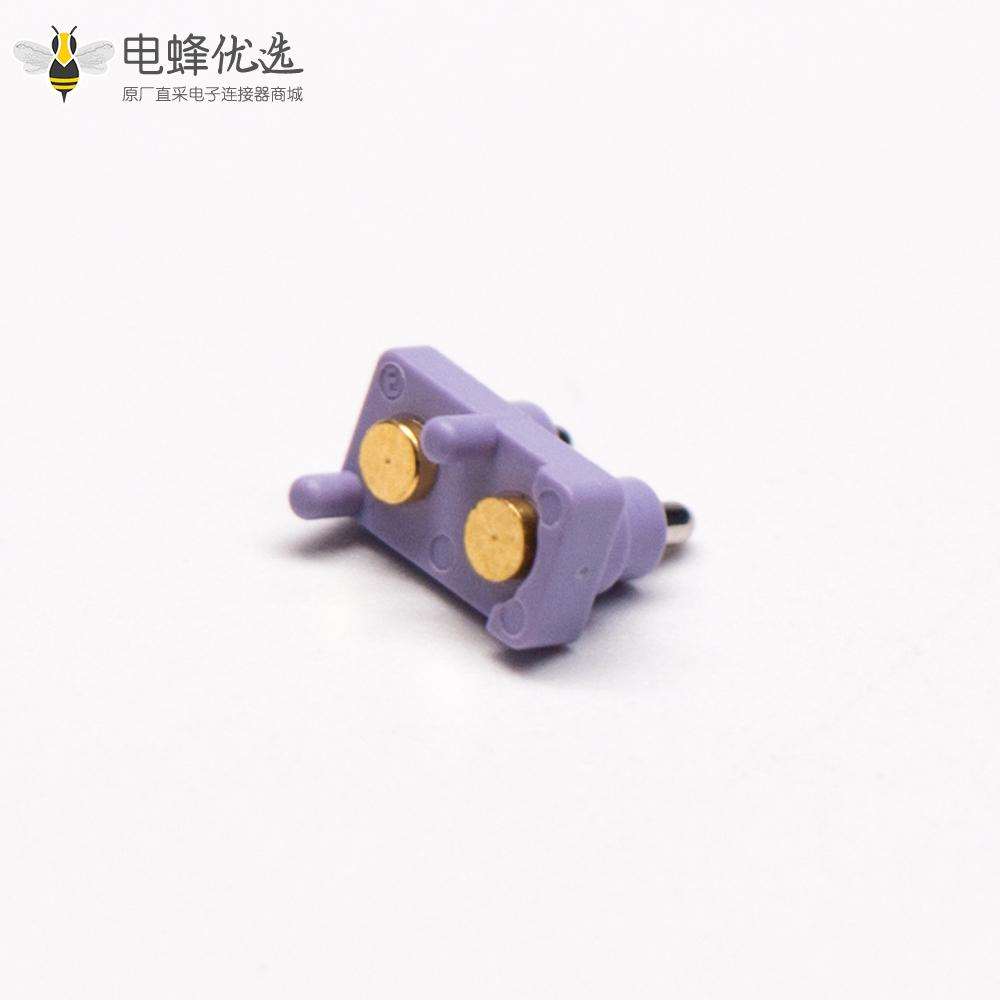 弹簧定位针多Pin侧放式3.5MM间距普通单头2芯单排PogoPin连接器