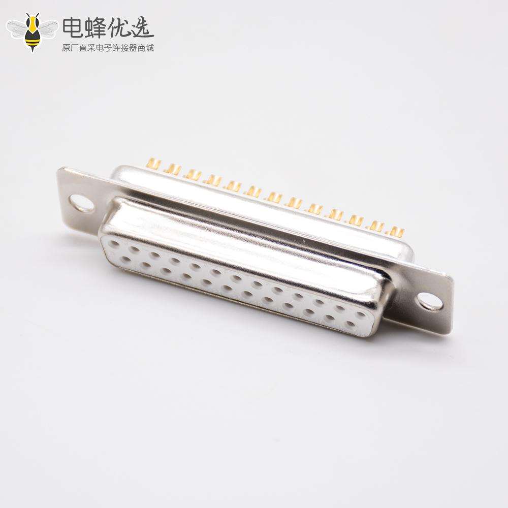 D&nbsp;Sub&nbsp;25Pin连接器2排冲针标准型母头白色胶芯直式DB头