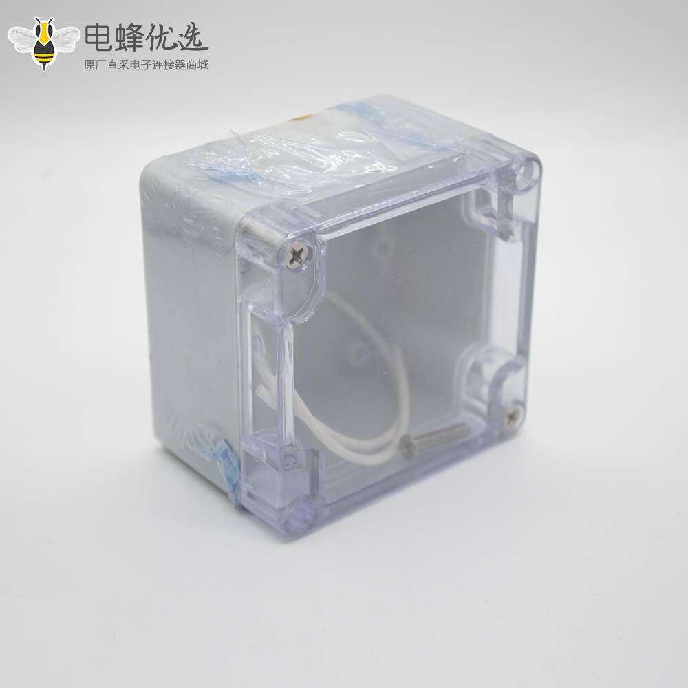 防水防尘接线盒矩形81&times;83&times;56螺丝固定ABS透明塑料盖