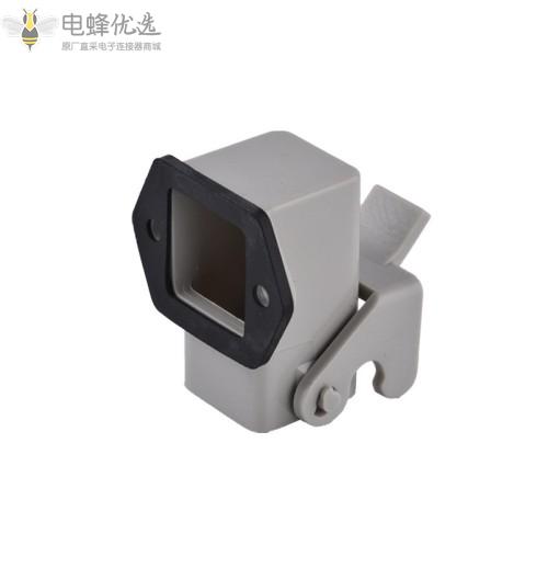 重载连接器开孔单扣/带金属盖底座侧出单扣塑料底座