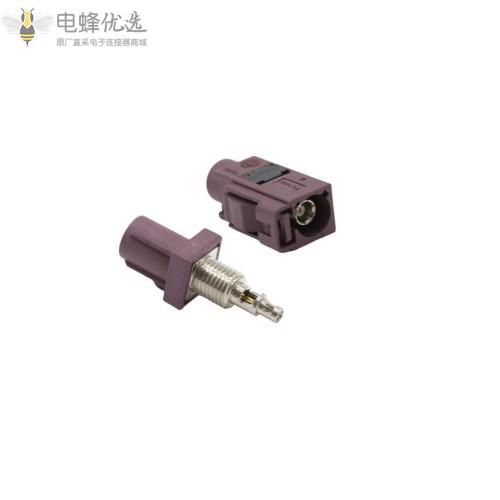 FAKRA-JY-D型紫色开窗螺纹直头汽车连接器GPS/4G转换器