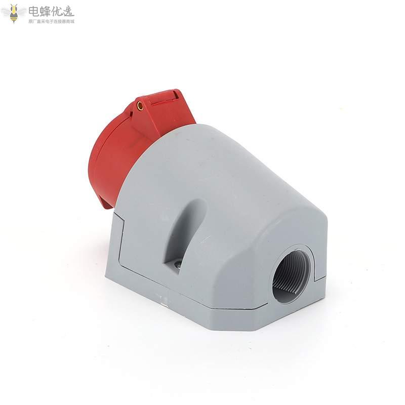 航空16A工业连接器插座IP44明装插座五孔5芯防水250V工业插座