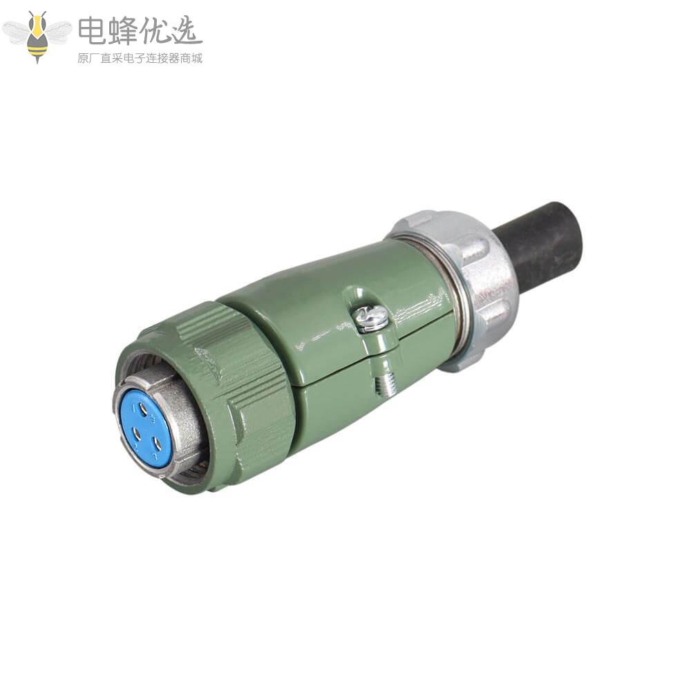 3芯直式YD20正装TQ+ZQ航空连接器25A500V防水2P+PE航空公座母头对接式套装