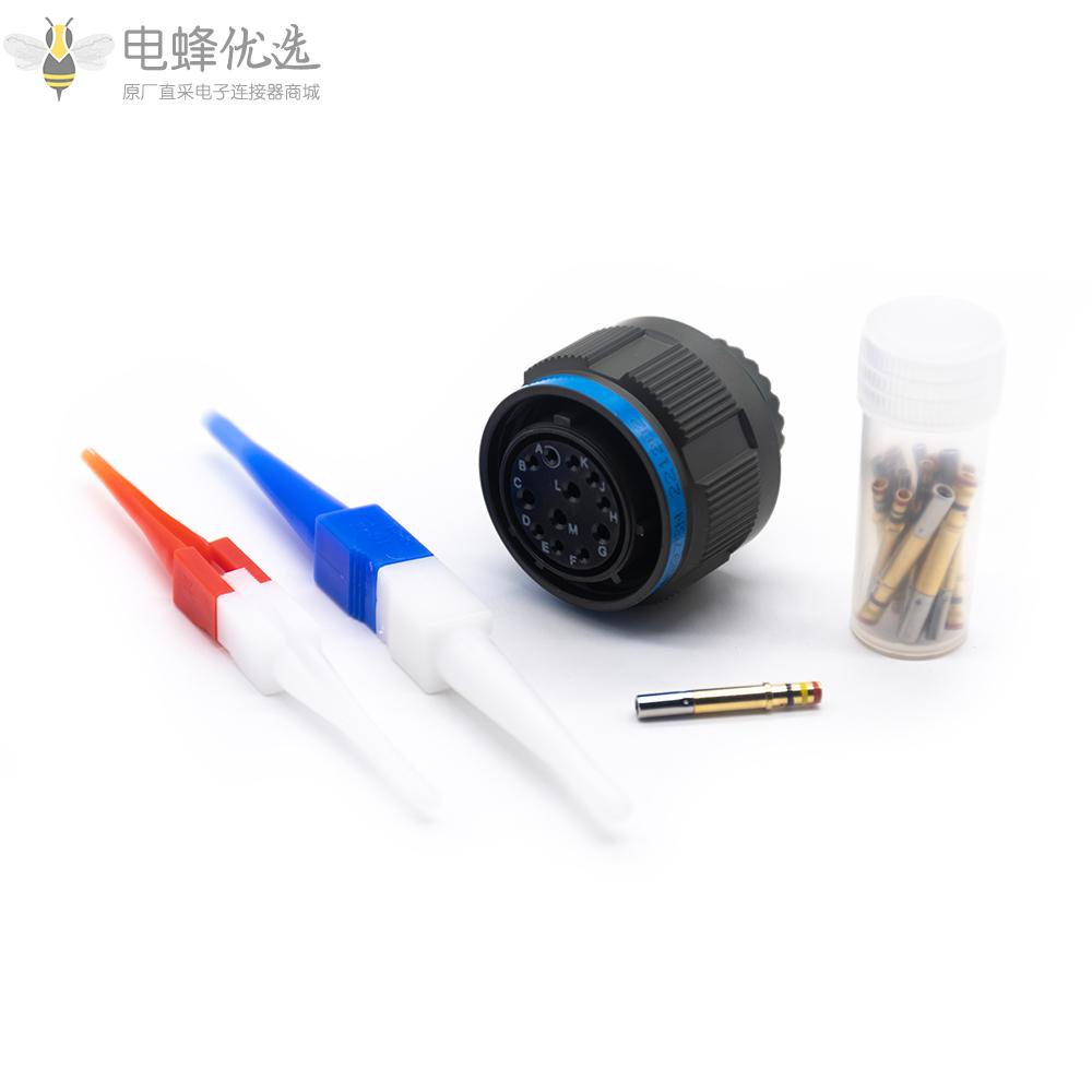 D38999连接器15号壳体12芯带孔母插头N键位