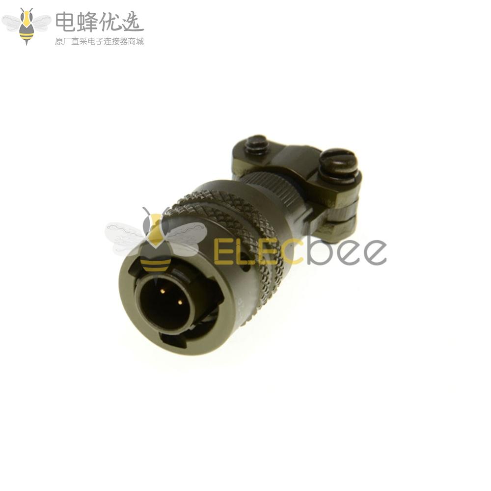26482连接器卡口直式2芯公针带线夹8号壳体电缆插头