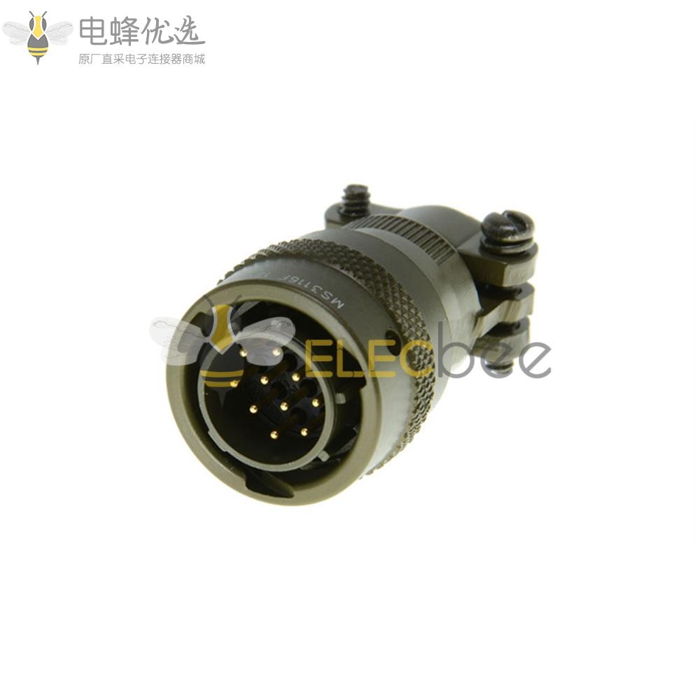 26482电缆连接器12号壳体10芯针式直式带线夹公插头