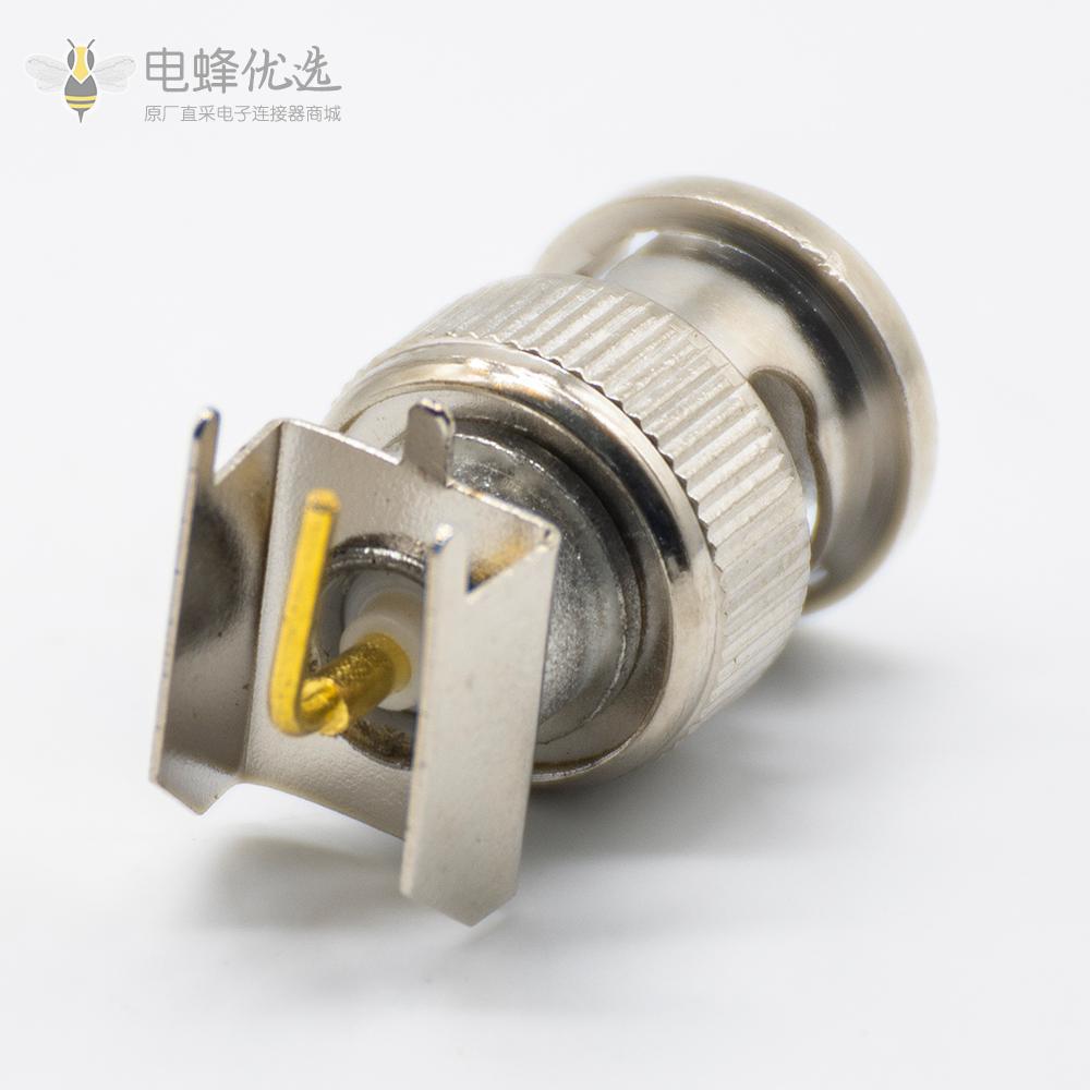 弯式射频同轴BNC 公头50欧姆 PCB板端